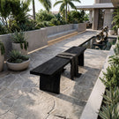 Minimalist Solid Wood Bench with Sculpted Organic Base