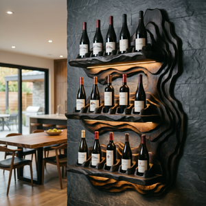 Luxury Solid Wood Wine Rack Wall Display Shelf
