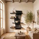Modern Live Edge Wooden Wall Shelf Handmade Floating Solid Wood Bookcase Display Shelf