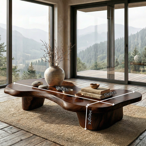 Solid Wood Organic Tea Table for Japandi Zen Living Spaces