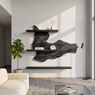 Rustic Live Edge Wooden Wall Shelf Handmade Floating Solid Wood Display Shelving