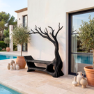 Handmade Organic Tree Branch Wooden Bench