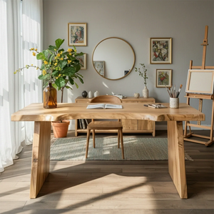 Live Edge Solid Wood Table Natural Slab Dining Table