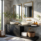 Minimalist Solid Wood Floating Bathroom Vanity