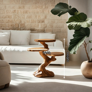 Sculptural Tree Form Accent Table with Three Round Display Tops