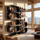 Sculptural Bookshelf Design Handmade Organic Modern Display Shelf Contemporary Storage Unit