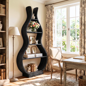 Handmade Organic Wooden Floor Shelf Sculptural Storage Display