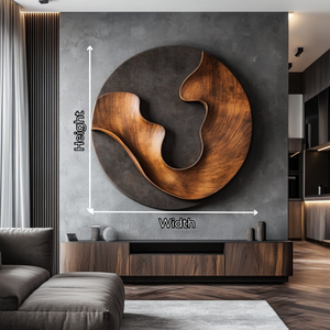Abstract Round Wood Wall Sculpture with Interlocking Organic Forms