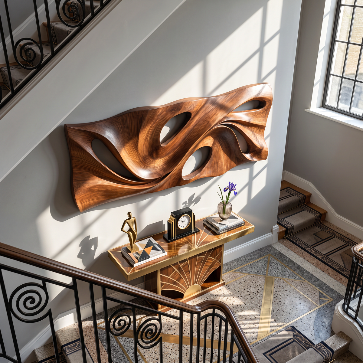 Wall Sculpture Abstract Flow with Organic Curves and Open Forms