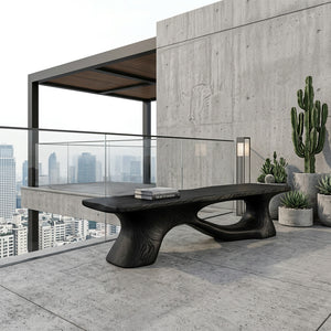 Sculptural Solid Wood Bench with Organic Form for Modern Interiors
