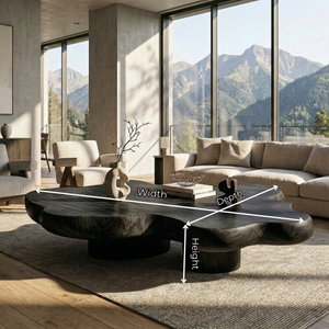 Solid Wood Organic Coffee Table for Modern Zen and Japandi Interiors