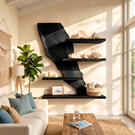 Modern Live Edge Wooden Floating Shelf Handmade Solid Wood Wall Mounted Display Shelf