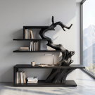 Organic Solid Wood Bookshelf with Sculptural Tree Form Modern Display Shelf Storage Unit