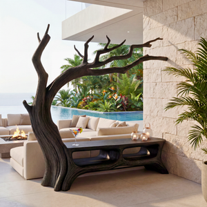 Handmade Sculptural Tree Wooden Bench