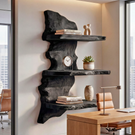 Live Edge Wooden Wall Shelf Handmade Floating Solid Wood Modern Rustic Shelving