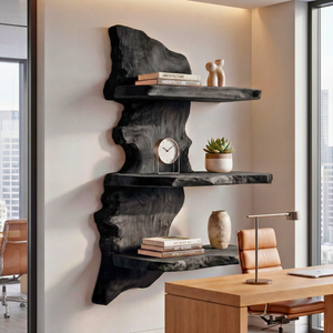 Live Edge Wooden Wall Shelf Handmade Floating Solid Wood Modern Rustic Shelving