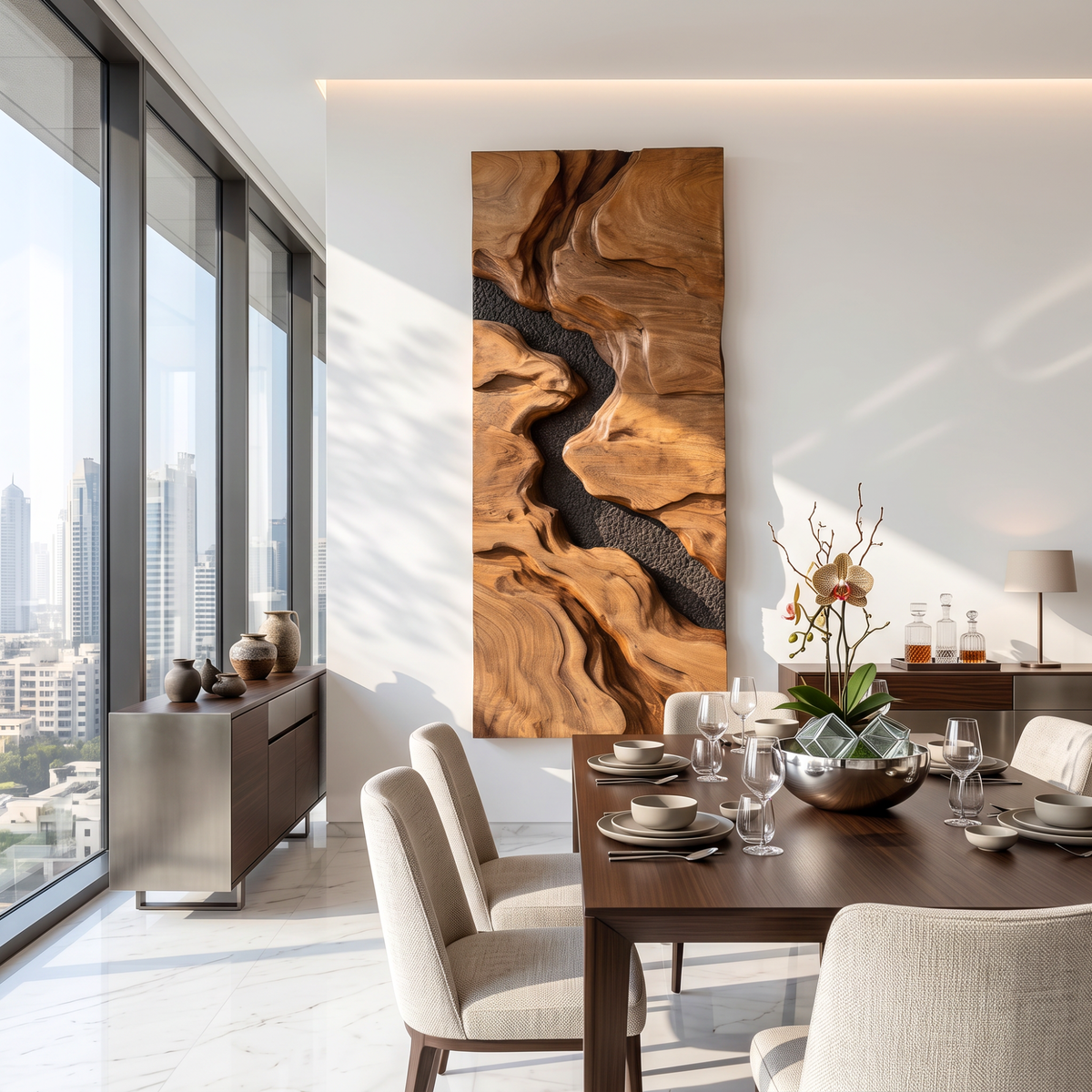 River Gorge Solid Wood Wall Art with Natural Canyon Relief