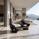 Organic Sculptural Solid Wood Bench with Cushion Handcrafted Modern Artistic Seating