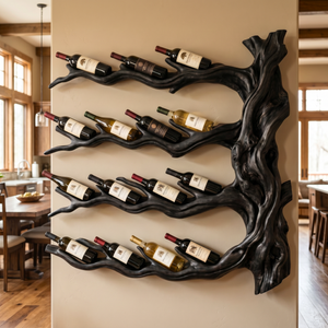 Organic Branch Solid Wood Wine Rack Wall Shelf