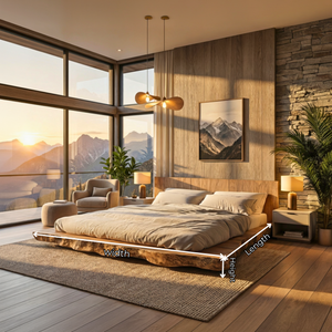 Solid Wood Platform Bed for Modern Bedroom
