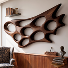 Wall Sculpture Sculptural Drift with Carved Organic Openings