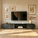 Solid Wood TV Stand Storage Media Console Organic Modern Entertainment Unit