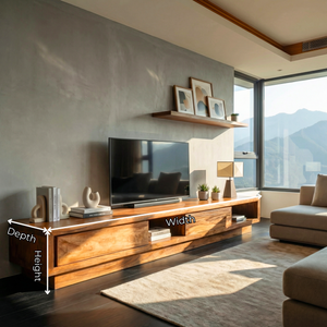 Solid Wood TV Cabinet for Modern Living Room Entertainment Spaces