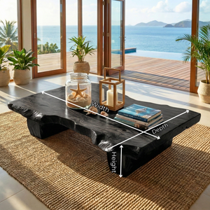 Solid Wood Live Edge Tea Table for Japandi Zen Interiors
