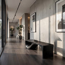 Handcrafted Organic Solid Wood Bench Sculptural Modern Minimalist Design