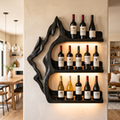 Modern Solid Wood Wine Rack Wall Shelf For Luxury Interiors