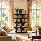 Handmade Wooden Bookshelf Artistic Display Shelf