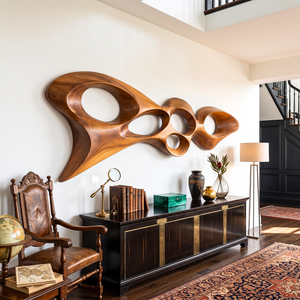 Wall Sculpture Abstract Organic Flow with Sculptural Open Forms