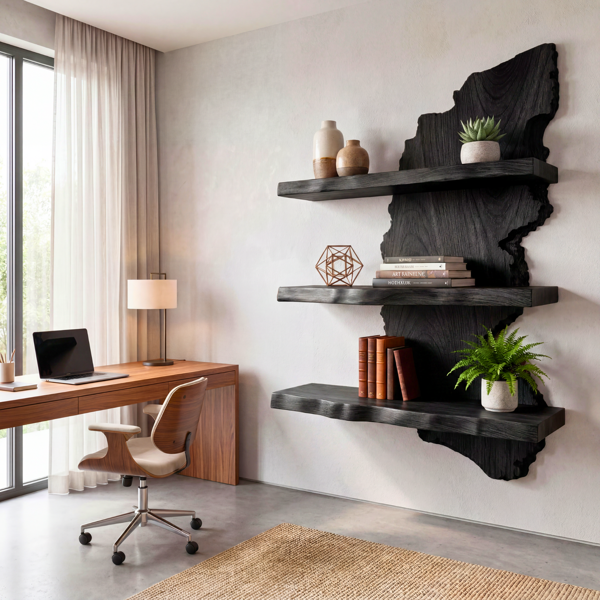 Live Edge Wooden Wall Shelf Handmade Floating Solid Wood