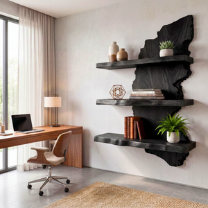 Live Edge Wooden Wall Shelf Handmade Floating Solid Wood