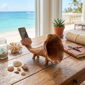 Handcrafted Solid Wood Gramophone Phone Amplifier for Music Lovers