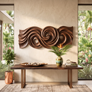 Spiral Tide Wood Wall Sculpture with Organic Flow