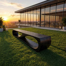 Modern Sculptural Solid Wood Bench Organic Minimalist Handmade Seating