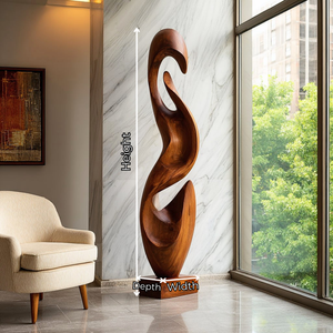 Handcrafted Solid Wood Flowing Void Floor Sculpture