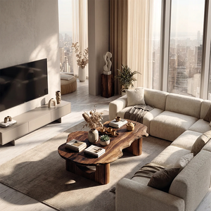 Live Edge Solid Wood Coffee Table for Organic Living