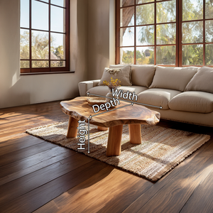 Natural Live Edge Wood Coffee Table Rustic Modern