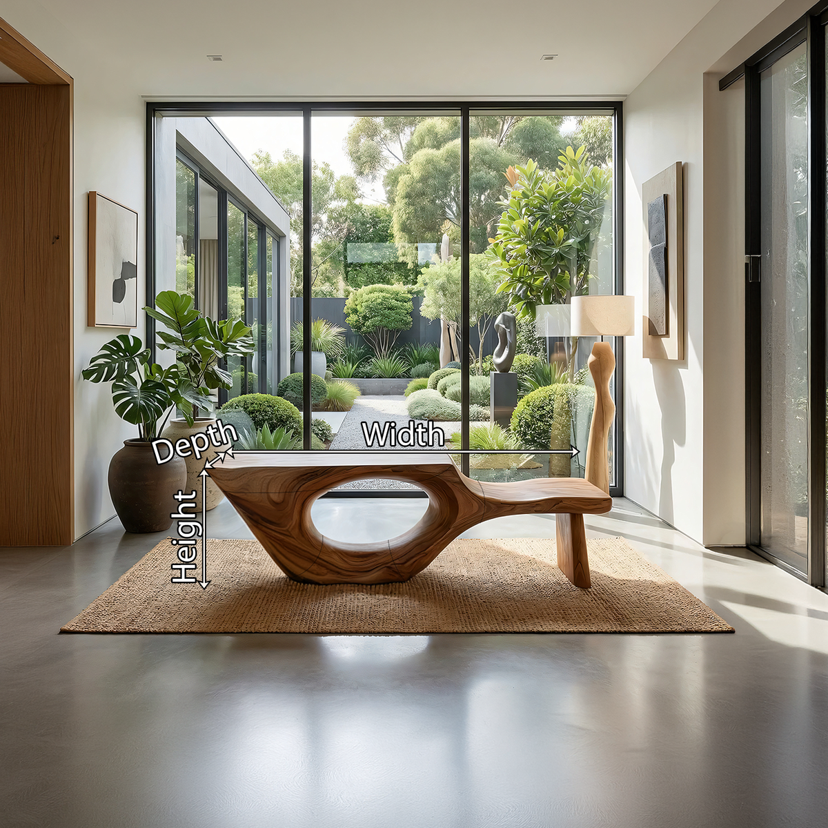 Organic Sculptural Solid Wood Bench for Modern Living Spaces – Soxyape