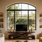 Sculptural Solid Wood TV Console with Curved Base