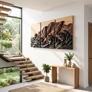 Storm Coast Triptych Wood Wall Sculpture