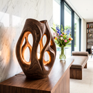Hollow Flow Wood Table Lamp with Warm Inner Glow
