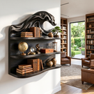 Ocean Wave Wood Wall Shelf with Three Storage Tiers