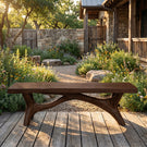 Sculptural Solid Wood Bench with Organic Base for Modern Interiors