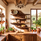 Wooden Wall Shelf Handmade Solid Wood Kitchen Display Shelves