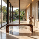 Organic Modern Solid Wood Waterfall Bench for Minimalist Interiors