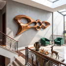 Wall Sculpture Abstract Organic Flow with Sculptural Open Forms