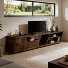 Angled Solid Wood Media Console in Organic Modern Style